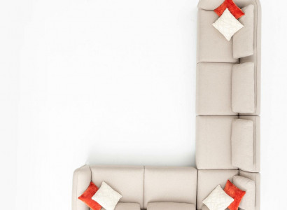 Sectional sofa L-shape design modern luxury living room beige couch